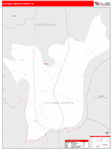 Colonial Heights County Wall Map Red Line Style